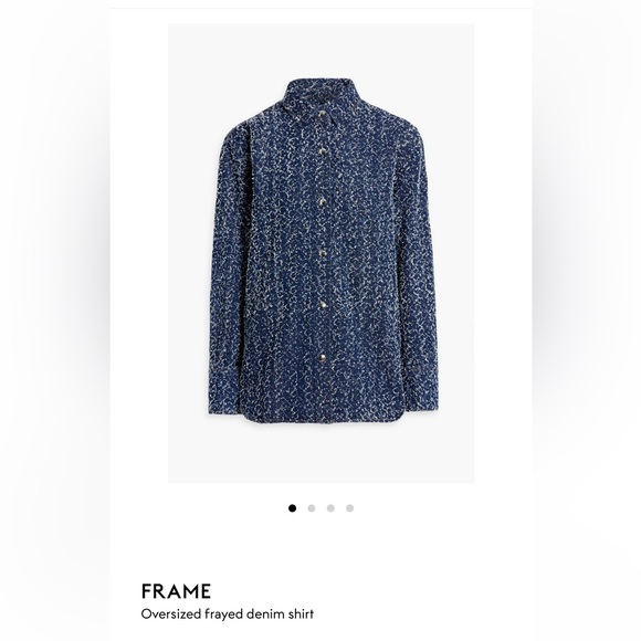 Frame Denim Tops - Frame Denim Navy Patterned Shirt